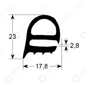 Horeca Parts - door seal profile 2230 W 480mm L 725mm external size Qty 1