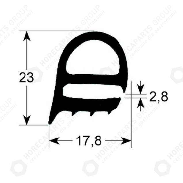 Horeca Parts - door seal profile 2230 W 480mm L 725mm external size Qty 1