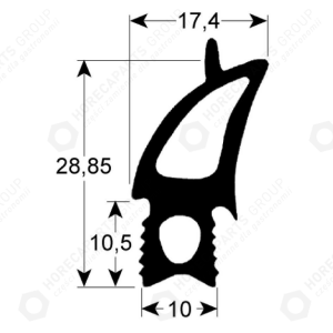 Horeca Parts - Uszczelka drzwi profil 2730 dł. 1475mm szer. 470mm - Piec Rational (RT2000398P, 2000398, 2000398P, 900262, 3786021, 5108424, OSE10)