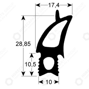 Horeca Parts - Uszczelka drzwi profil 2730 dł. 520mm szer. 465mm wymiar zewnętrzny - Piec Rational (RIO516, 809657, RT51051020, 51051020, 51051020P, 900290, 3186319, OSE06)
