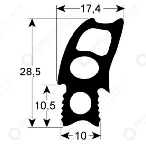 Horeca Parts - Dveřní těsnění profil 2731 délka 760 mm šířka 470 mm velikost klínu - racionální trouba (G900260 900.260)