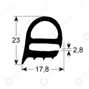 Horeca Parts - Uszczelka drzwi profil 2230 dł. 485mm szer. 470mm wymiar zewnętrzny - Piec Rational CC6 / Küppersbusch ECD106 (RIO482, 900052, 5012.0703, 24390379, RX24390379)