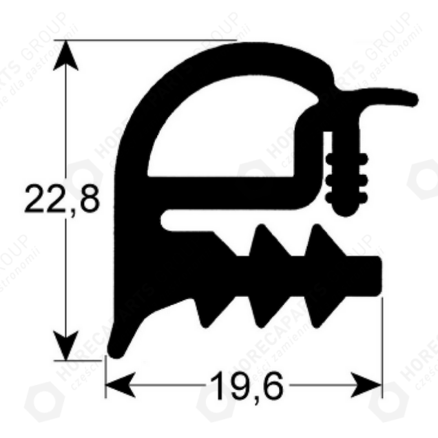 Horeca Parts - Door seal profile 2250 length 520mm width 470mm outer dimension - Rational oven CCC 61 400V 50HZ, CCD 61 400V 50HZ, CCM 61 400V 50HZ (51051001, 5012473)