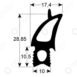 Horeca Parts - Profil de etanșare a ușii 2730 lungime 1475mm lățime 675mm dimensiune pană - cuptor Rational (3786022)