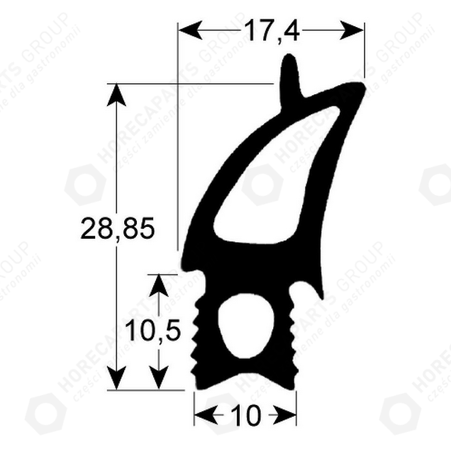 Horeca Parts - Profil de etanșare a ușii 2730 lungime 1475mm lățime 675mm dimensiune pană - cuptor Rational (3786022)