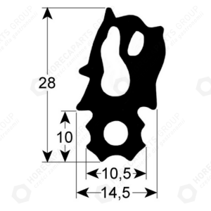 Horeca Parts - Dveřní těsnění profil 2733 délka 760 mm šířka 675 mm velikost klínu - Rational trouba (5012478)