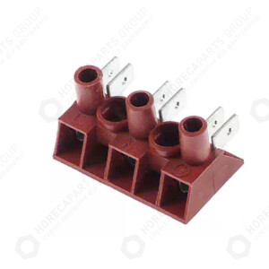 Horeca Parts - Blok zacisków zasilających 3-polowy max 25A max 450V śr. podłączenia 2,5mm2 / F6,3 150°C - Gofrownica Stalgast 777220, 777221 (C002605)