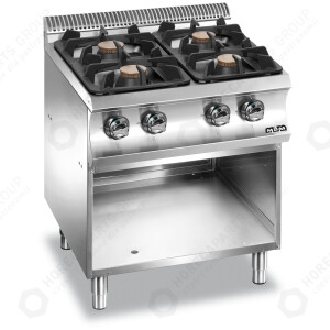 Horeca Parts - Gasherd MBM 4 Brenner, mit Untergestell - Code G4A77XL