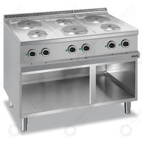 Horeca Parts - Electrical kitchen MBM 6 with round plates on a base on 3 sides closed Magistra line 700- MG7E6A77
