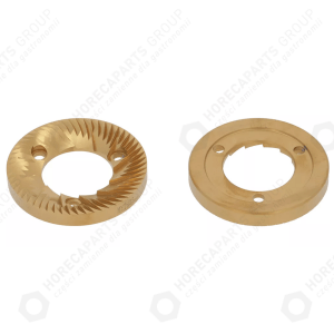 Horeca Parts - Pereche de freze alungite, diametru exterior 74 mm, diametru interior 37 mm, grosime 9 mm, 3 orificii de montare, cu cutie, greutate 0,360 kg - Nuova Simonelli