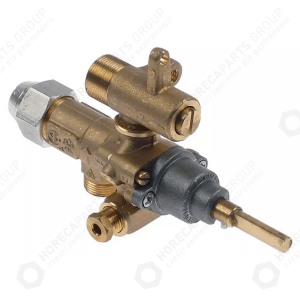 Horeca Parts - Obtoková tryska plynového ventilu ø 0,35 mm přívod plynu M15x1 trubka ø 10 mm délka osy/hřídele 31/23 mm připojení termočlánku M8x1