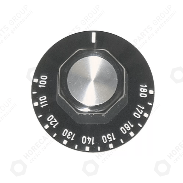 Horeca Parts - Thermostat knob max temp. 180°C 100–180°C Ø50mm mounting 6x4.6mm black (3241827)
