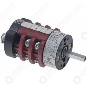 Horeca Parts - 4polový otočný vačkový spínač 0-1-2-3 6pólový 400V 20A 5x5mm - Tunelová myčka Comenda (3059062)
