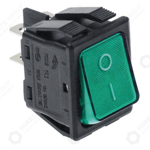 Horeca Parts - Zelený kolébkový spínač 250V 16A (instalační rozměr 30x22mm)