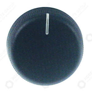 Horeca Parts - Switch knob mark zero dia 43mm fixing 6x4,6mm black - Tecnoeka, Hendi, Cookmax ovens (3541004, CZE 00002780, 09960028500)