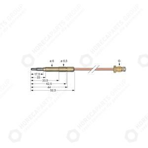 Horeca Parts - Termocuplu M8x1 lungime 1500mm conexiune arzător dia. 6mm(6.5mm) - (3440232)
