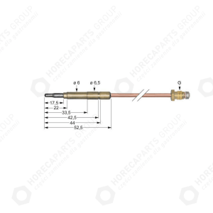 Horeca Parts - Termocuplu M9x1 50cm, conexiune arzător Ø 6mm(6.5mm)