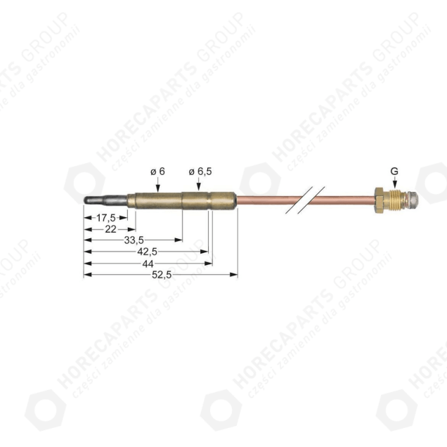 Horeca Parts - Thermoelement M9x1 Länge 1500mm Brenneranschluss Ø 6mm(6.5mm)