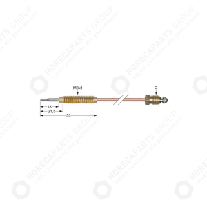 Horeca Parts - M8x1 thermocouple 850mm long M8x1 burner connection