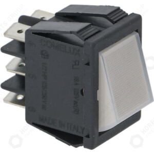 Horeca Parts - Przełącznik kołyskowy wymiar montażowy 30x22mm 250V 16A 2CO podł. męskie 6,3mm prostokątny biały - Urządzenia gastronomiczne (V.1483)