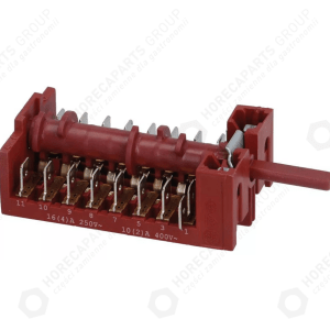 Horeca Parts - Nockenschalter 16/10A axialer Durchmesser 6x4,6mm axiale Länge 23mm Anschluss Flachstecker 250/400V