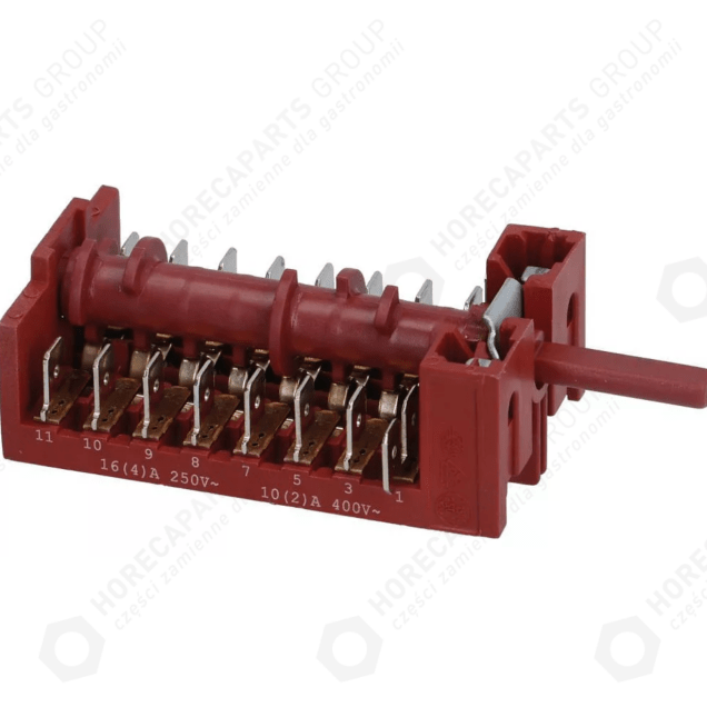 Horeca Parts - Comutator cu came 16/10A diametru axial 6x4.6mm lungime axială 23mm conexiune fișă plată 250/400V