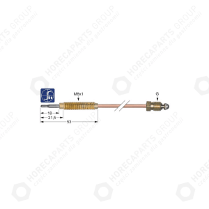 Horeca Parts - Thermoelement m9x1 Länge 1200mm Brenneranschluss m8x1