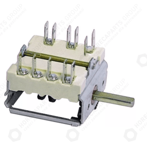 Horeca Parts - 4 polohy vačkového spínače 0-1-2-3 16A 1NO 2CO 6x4,6mm montážní délka 23mm samec 6,3mm keramika