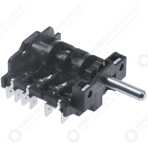 Horeca Parts - 4polohový vačkový spínač sekvence 0-1-2-3 16A 4NO 6x4,6mm montážní délka 23mm vnější 6,3mm