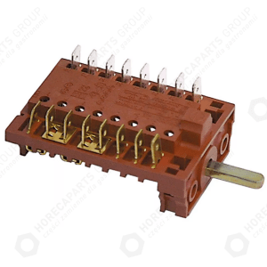 Horeca Parts - Comutator cu came 4 poziții secvență 0-1-2-3 16A 8NO 6x4.6mm lungime fixare 17mm mascul 6.3mm - Cuptor electric cu convecție Rational
