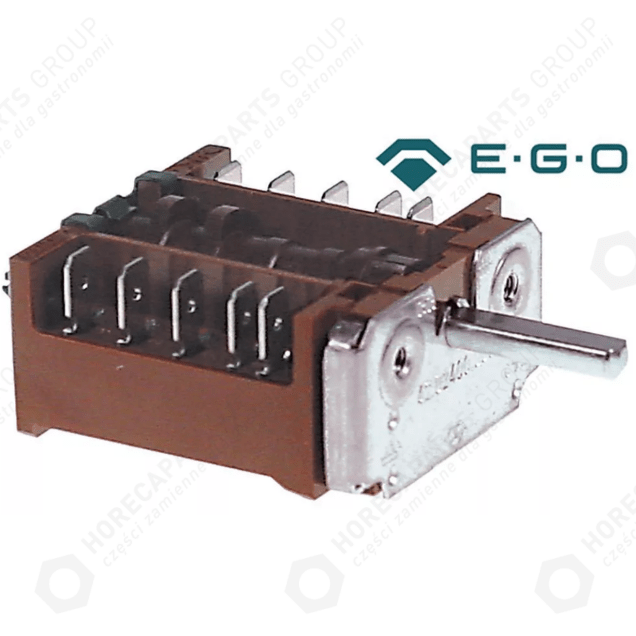Horeca Parts - Cam switch 3 position sequence 0-1-2 16A 4NO 6x4.6mm mounting length 23mm male 6.3mm plastic
