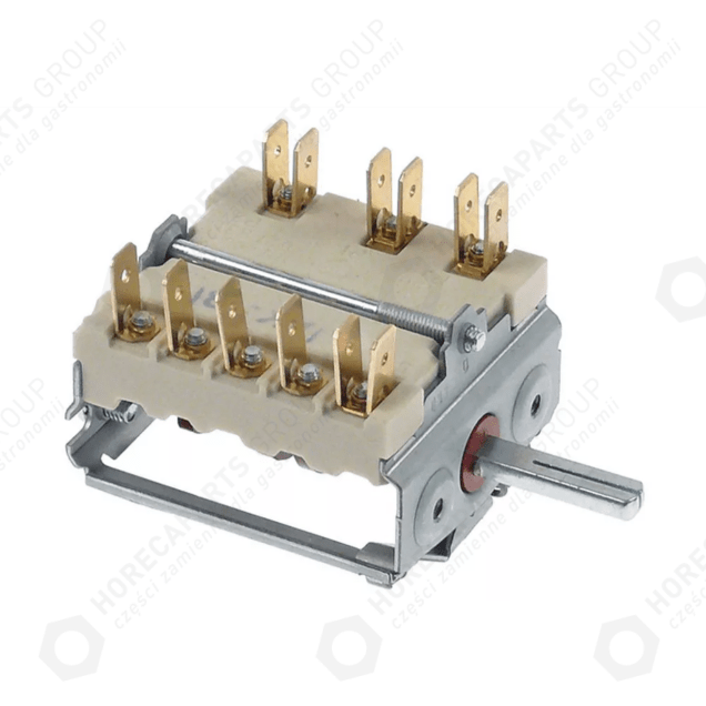 Horeca Parts - Vačkový spínač 7 poloh 0-1-2-3-4-5-6 16A 2CO 1NO 6x4,6 mm montážní délka 23 mm samec 6,3 mm keramika (5157731)