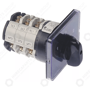 Horeca Parts - Nocken-Drehschalter 3 Positionen 1-0-2 6-polig 600V 25A 5x5mm