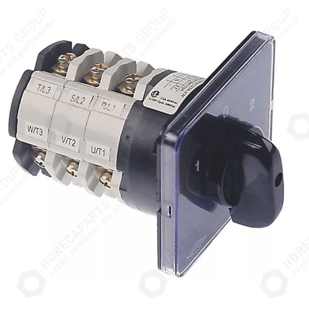 Horeca Parts - Nocken-Drehschalter 3 Positionen 1-0-2 6-polig 600V 25A 5x5mm