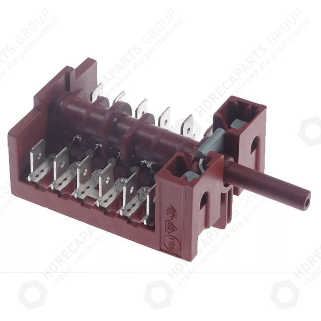 Horeca Parts - Vačkový spínač 4 polohy 0-1-2-3 16A 6NO 6x4,6 mm montážní délka 23 mm vnější 6,3 mm - univerzální myčka