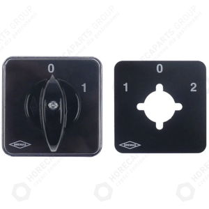 Horeca Parts - Černý knoflík s rámečkem o šířce L 52 mm. 52mm 0-1 průměr nápravy -mm s otvorem BREMAS