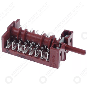 Horeca Parts - Comutator cu came 4 poziții secvență 1-0-2-3 16A 8NO 6x4.6mm lungime montaj 23mm male 6.3mm plastic - Universal mașină de spălat vase Asber, Fagor (5034630)