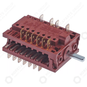 Horeca Parts - Comutator cu came 8 poziții secvență 0-1-2-3-4-5-6-7 16A 13NO 6x4.6mm lungime fixare 19mm mascul 6.3mm plastic - Hobart mașină de spălat vase (3057327)