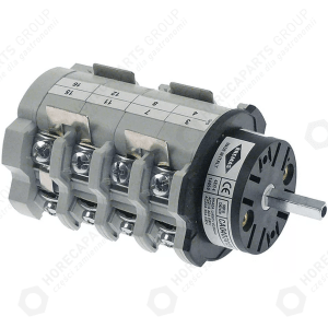 Horeca Parts - Przełącznik obrotowy krzywkowy 3 pozycyjny 1-0-2 8-biegunowy typ CA0407412V 600V 40A 5x5mm