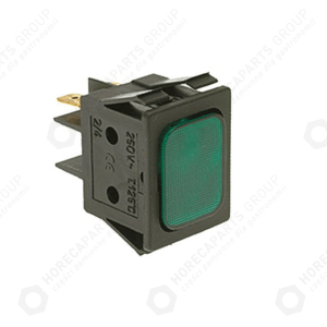 Horeca Parts - Dimensiuni de montare lampă indicatoare 30x22mm 230V verde conector masculin faston 6.3mm