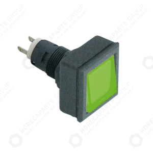 Horeca Parts - Kontrolka czarny / zielony typ oprawy T5.5K 27x27 wymiar montażu ø16/24x24mm kwadratowy