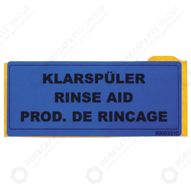 Horeca Parts - Abțibild pentru lichid de clătire lungime 65mm lățime 28mm albastru - Winterhalter universal dishwasher