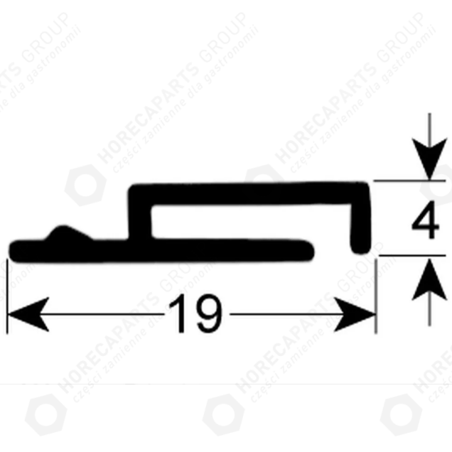 Horeca Parts - Door seal length 1000mm per metre - Universal dishwasher (3186252)