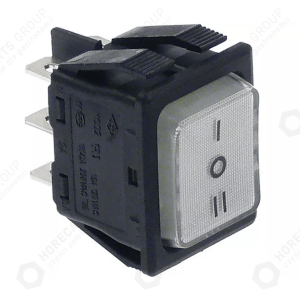 Horeca Parts - Comutatoare oscilante dimensiune de montare 30x22mm alb 2NO/2NO 250V conexiune fișă plată 6,3mm