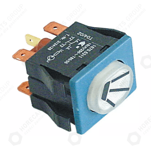 Horeca Parts - Buton, dimensiune montaj 30x22mm 250V 16A 2no. masculin 4,8mm 6,3mm, simbol încastrat oval alb