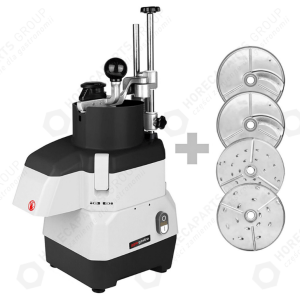 Horeca Parts - Elektryczna kompaktowa krajalnica do warzyw - 735 W - włącznie z 4 tarczami do krojenia/tarcia - GGM Gastro (GEA4)