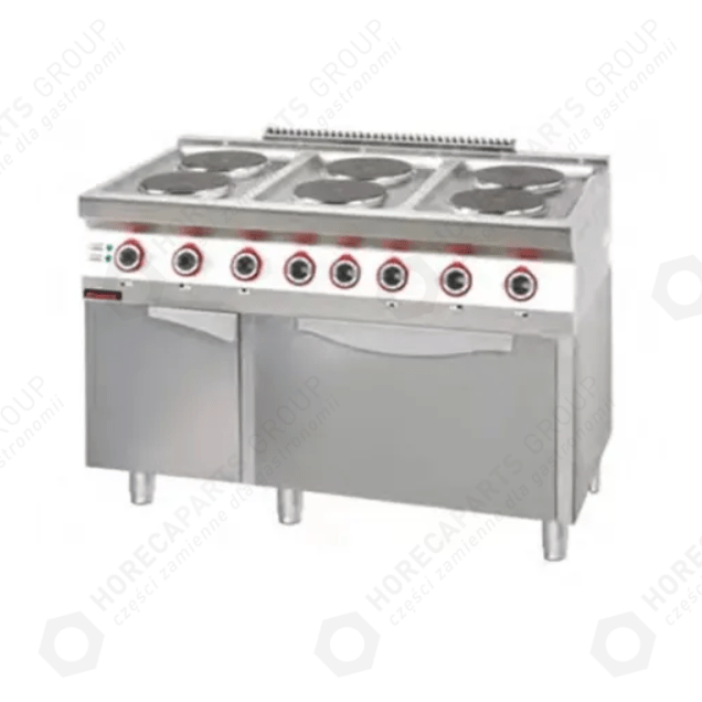 Horeca Parts - Elektroherd mit Elekrobackofen kromet - 700.KE-6/PE-2