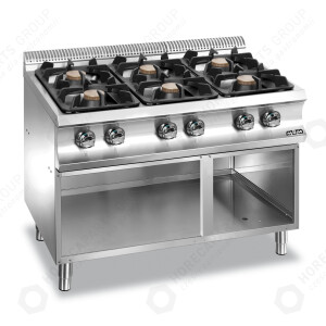 Horeca Parts - Gasherd MBM 6 Brenner, mit Untergestell, Linie Domina 700 - Code G6A77XL