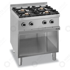 Horeca Parts - Gasherd MBM mit Brennern Flex Burners 4x 7 kW, mit offenem Untergestell, Linie 700 - Code MG7G4A77XL